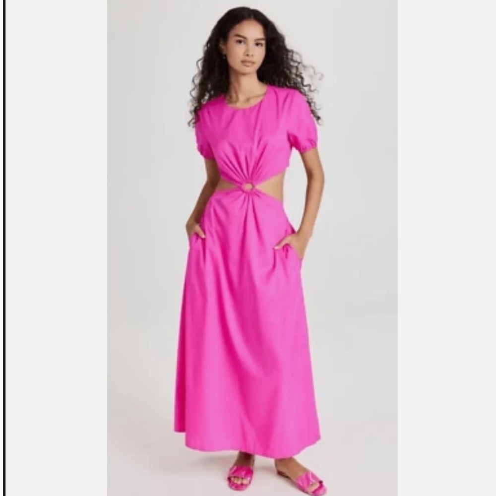 Staud Calypso Dress In Hot Pink
